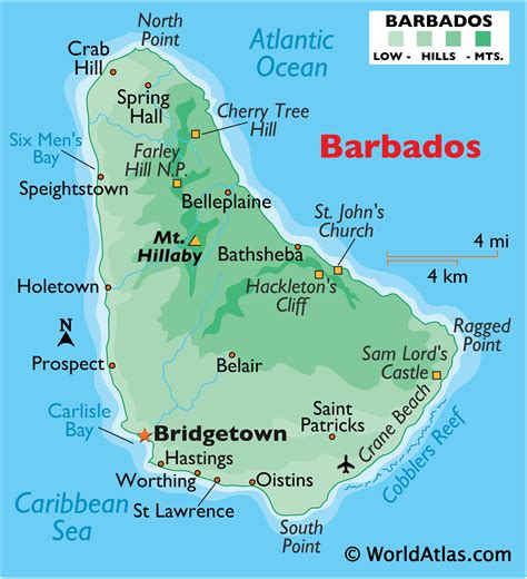 Barbados on a Map